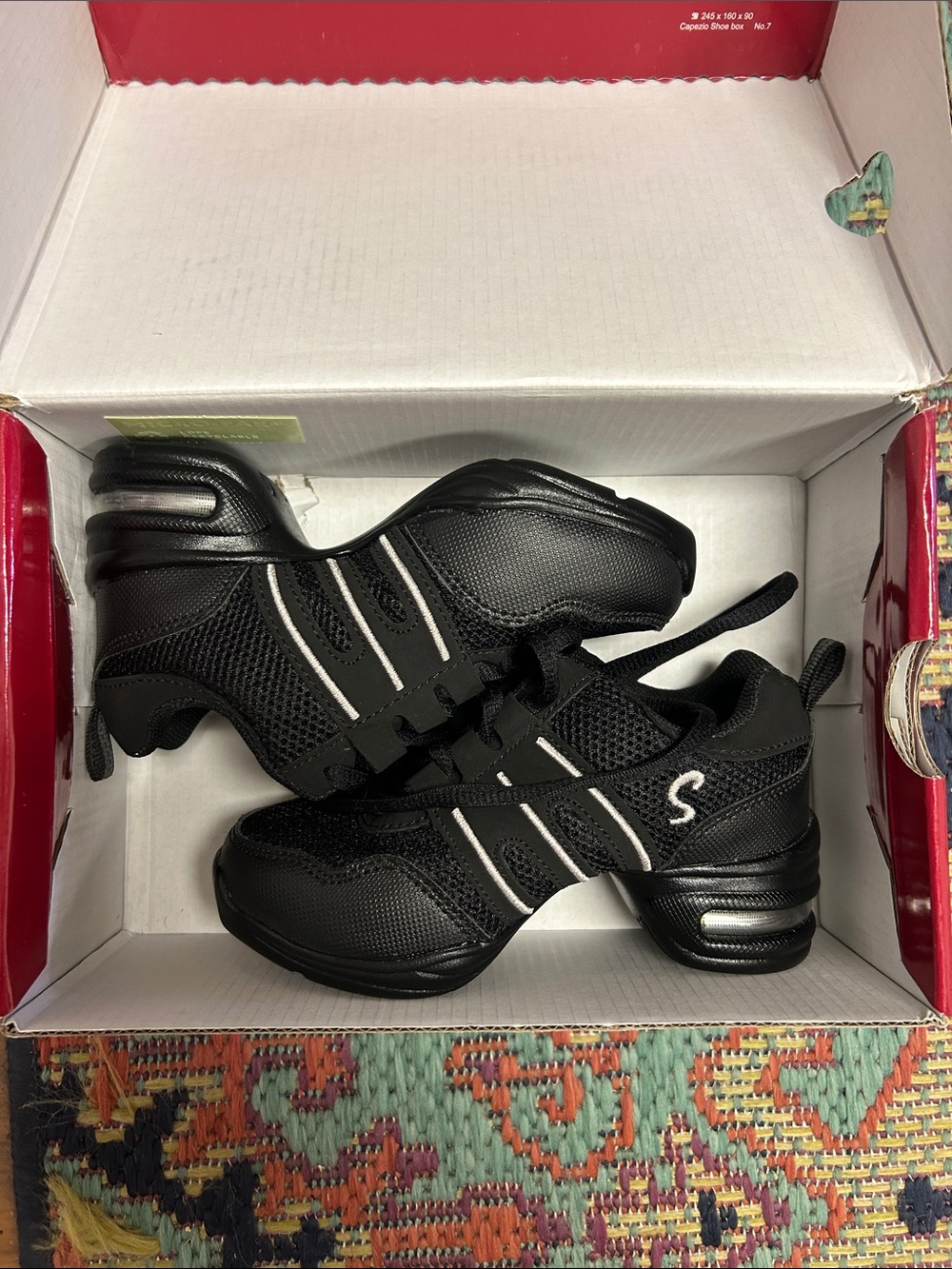 Kids Black Dance Sneakers with Supportive Cushioned Sole
